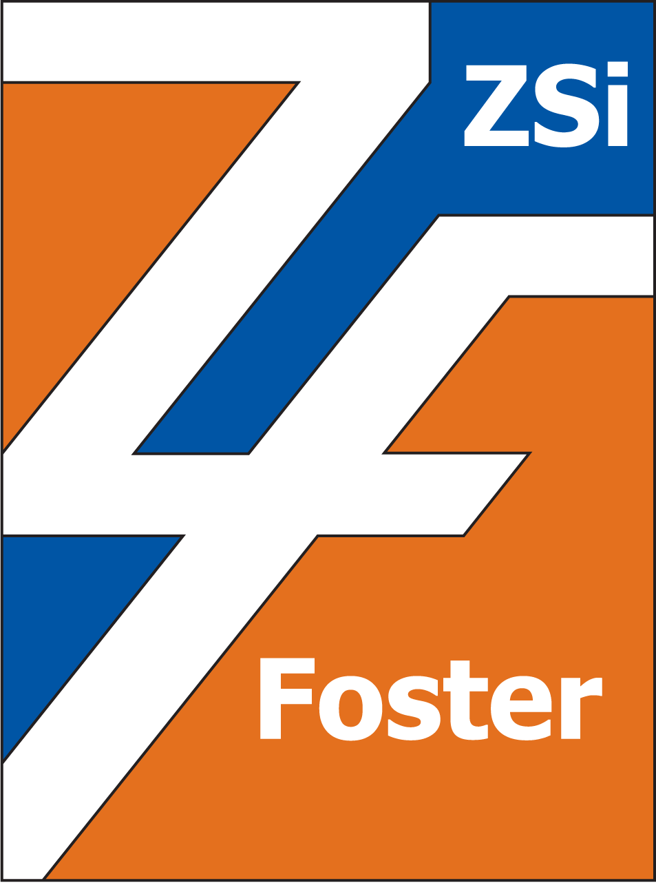 The Foster logo (orange, blue, and white)